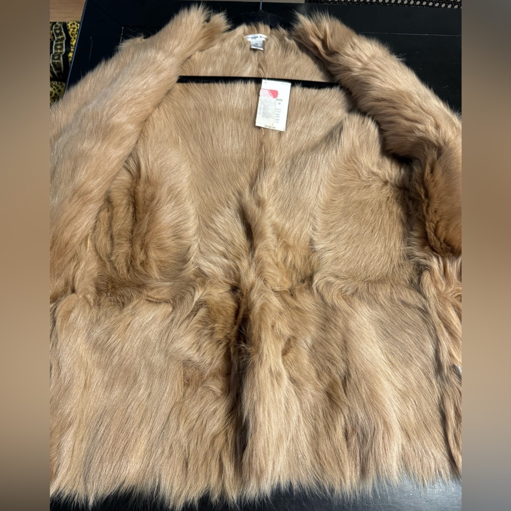 VTG Shearling Lamb Fur Belted Vest Penny Lane Luxury Warm Mob Wife Boho Indie 10 - Picture 9 of 15